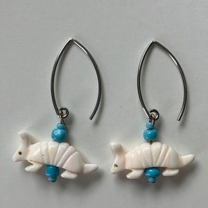 Handmade armadillo earrings